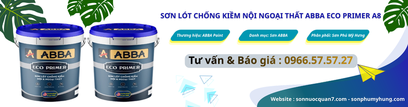 Sơn lót chống kiềm nội ngoại thất ABBA Eco Primer A8 chính hãng thùng 18L và 5L