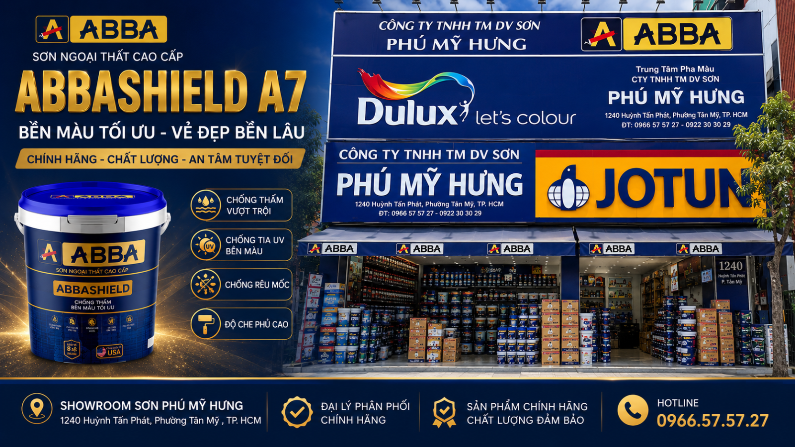 Đại lý phân phối sơn ngoại thất cao cấp bền màu tối ưu abbashield a7