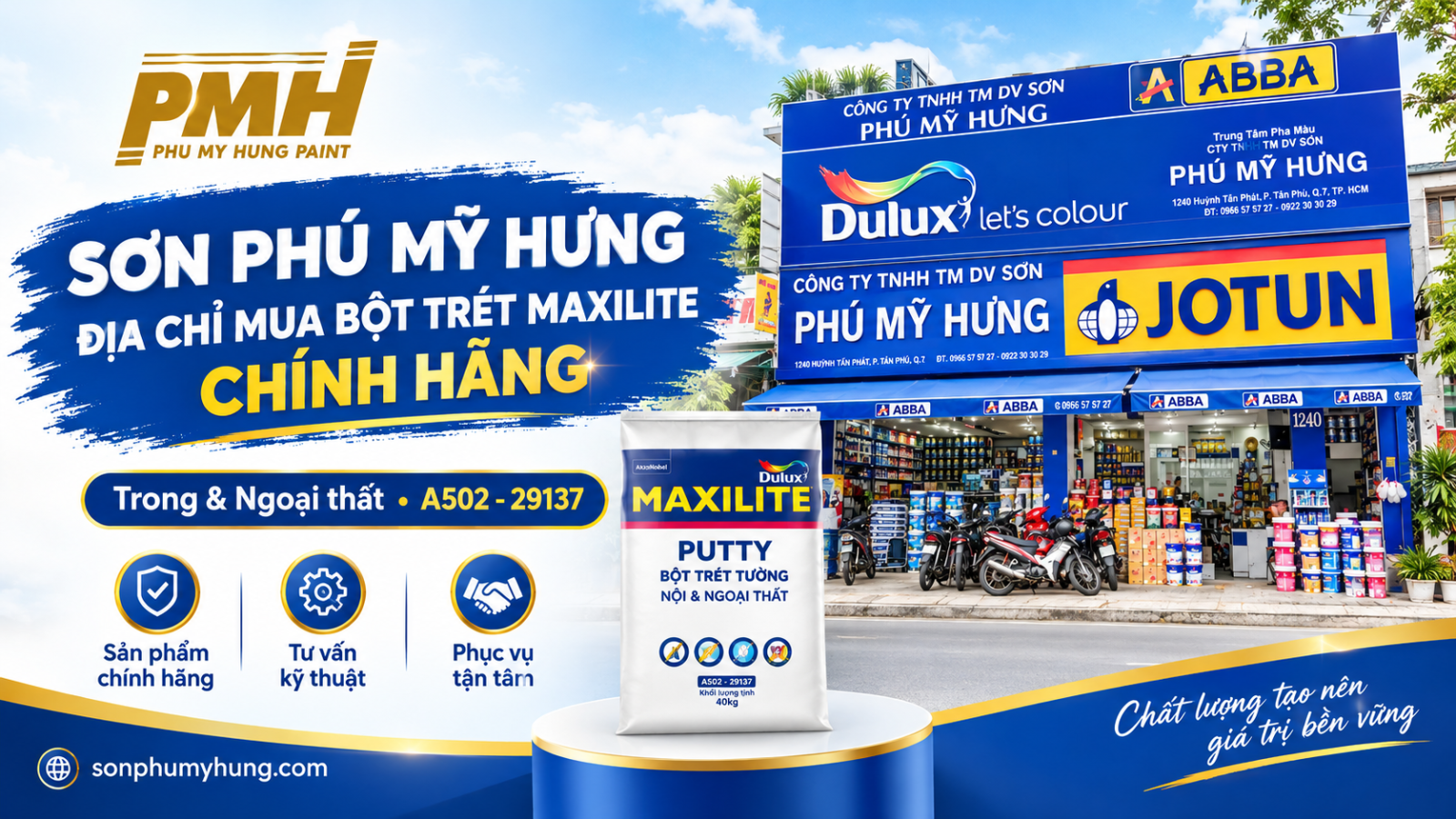 Mua Bột trét Maxilite trong và ngoại thất - A502 - 29137 uy tín tại TPHCM