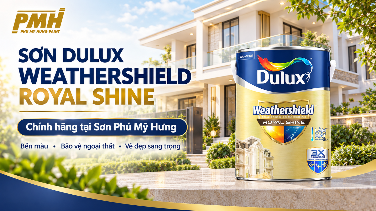 Sơn Dulux Weathershield Royal Shine Sơn Dulux Weathershield Royal Shine ngoại thất bóng sang trọng