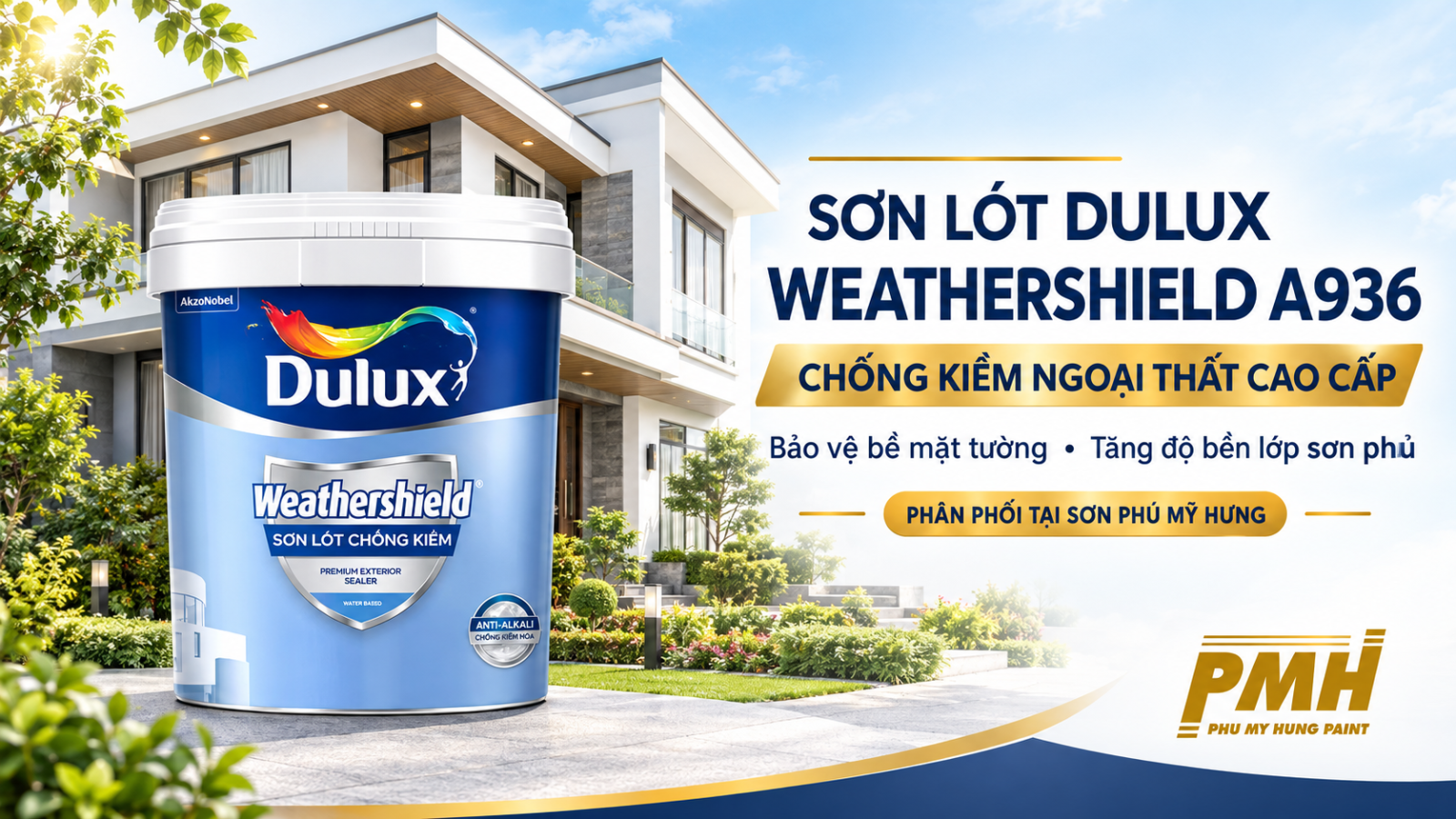 Thùng sơn Lót Dulux WeatherShield chống kiềm Ngoại Thất - A936 chính hãng