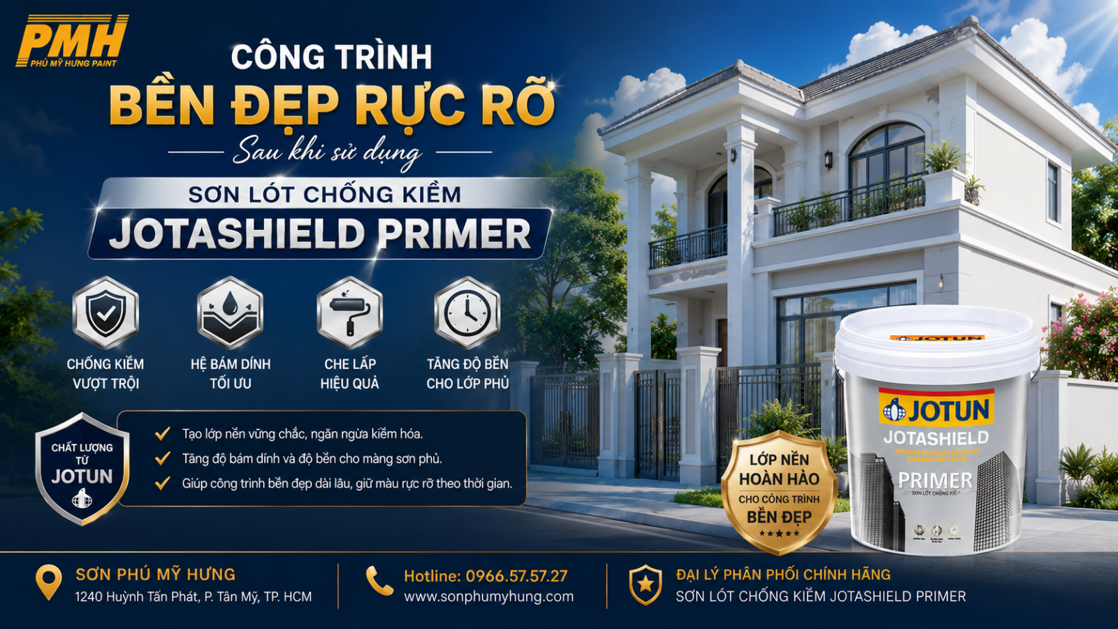Công trình hoàn thiện sử dụng Sơn lót chống kiềm Jotashield Primer