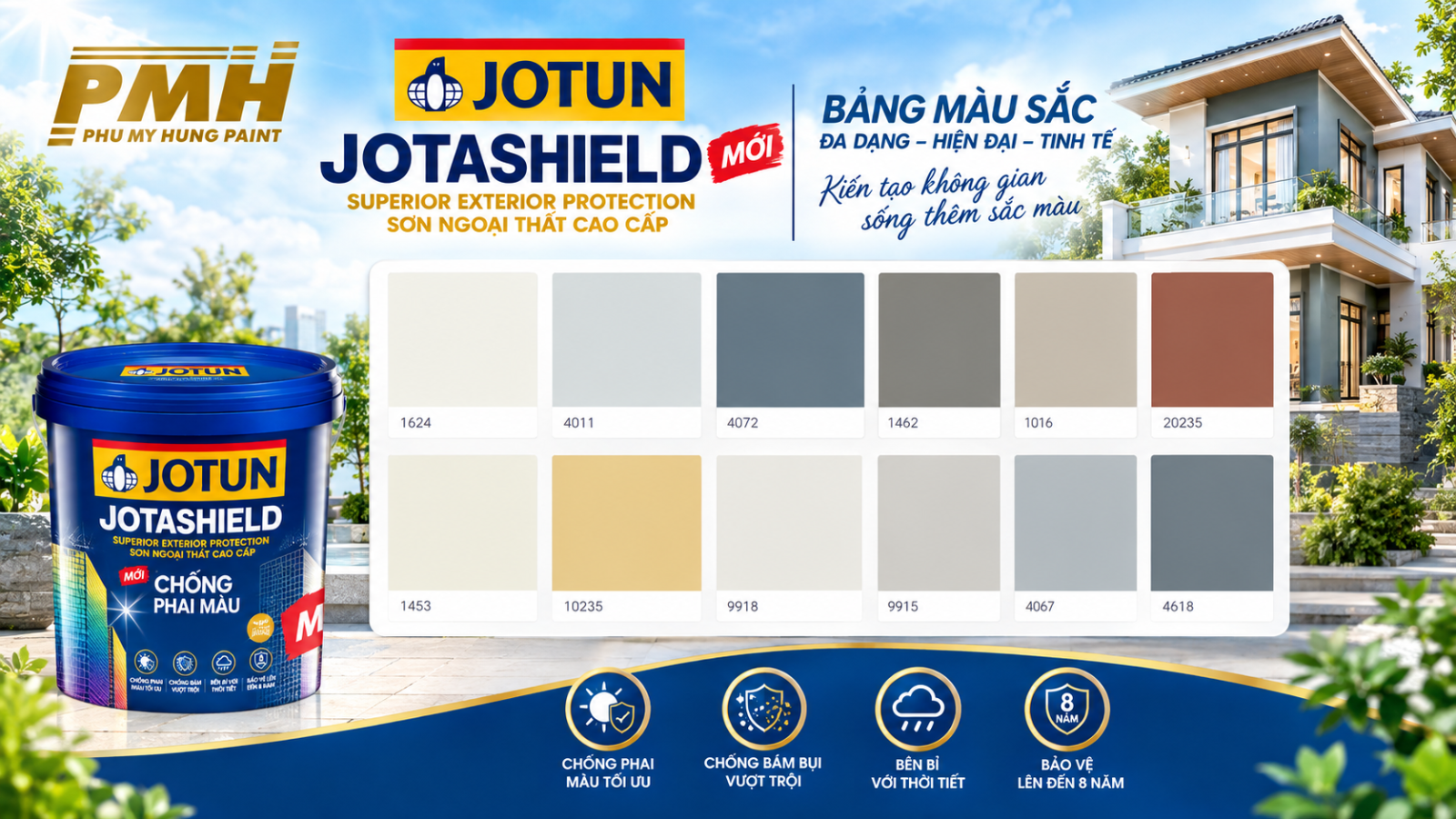 Bảng màu sắc Sơn ngoại thất cao cấp Jotun JOTASHIELD CHỐNG PHAI MÀU (MỚI)