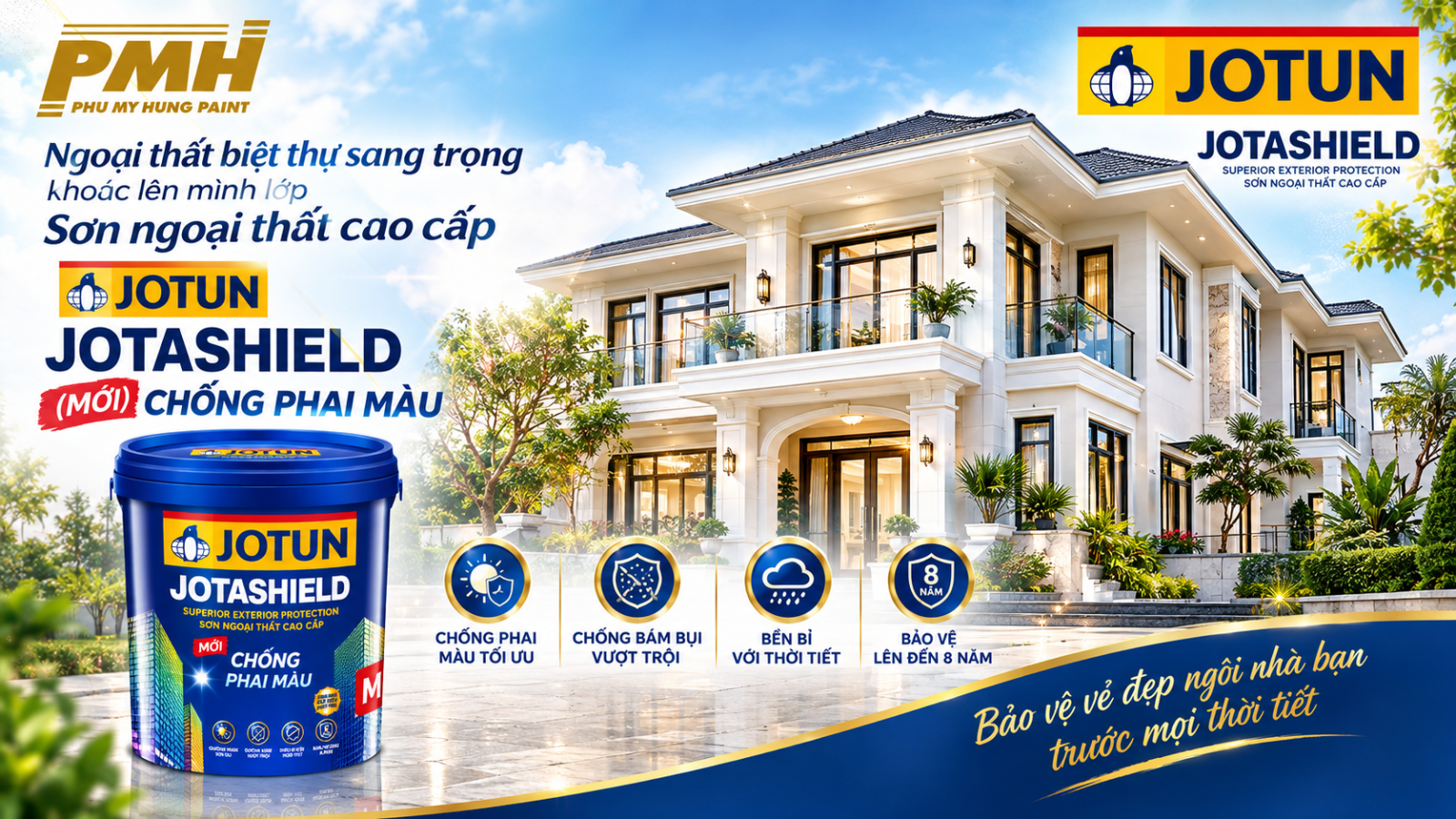 Công trình thực tế thi công Sơn ngoại thất cao cấp Jotun JOTASHIELD CHỐNG PHAI MÀU (MỚI)