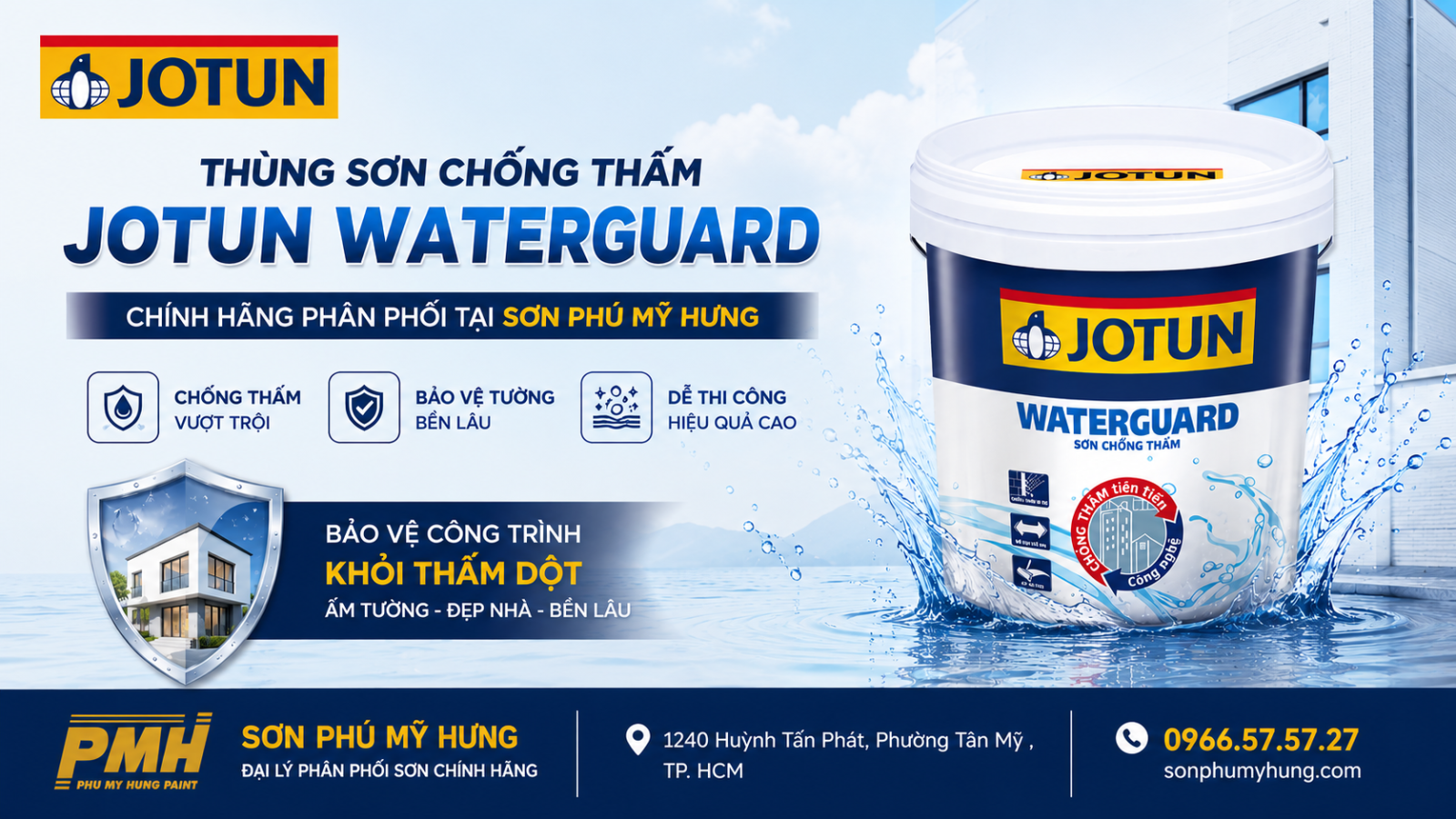 Sơn chống thấm Jotun WaterGuard thùng 20kg chính hãng tại Sơn Phú Mỹ Hưng