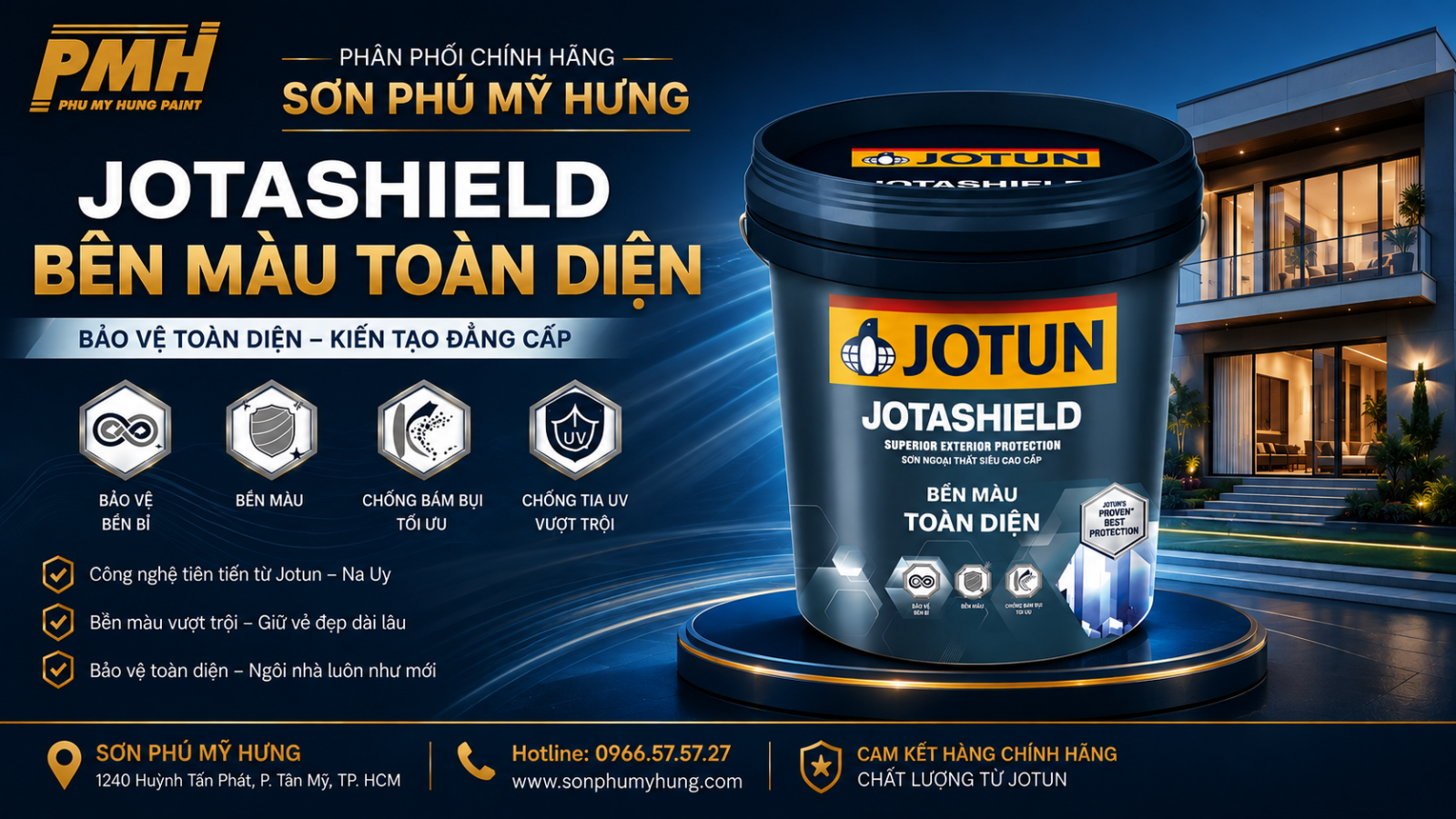 Jotashield Bền Màu Toàn Diện sơn ngoại thất cao cấp chính hãng tại Sơn Phú Mỹ Hưng