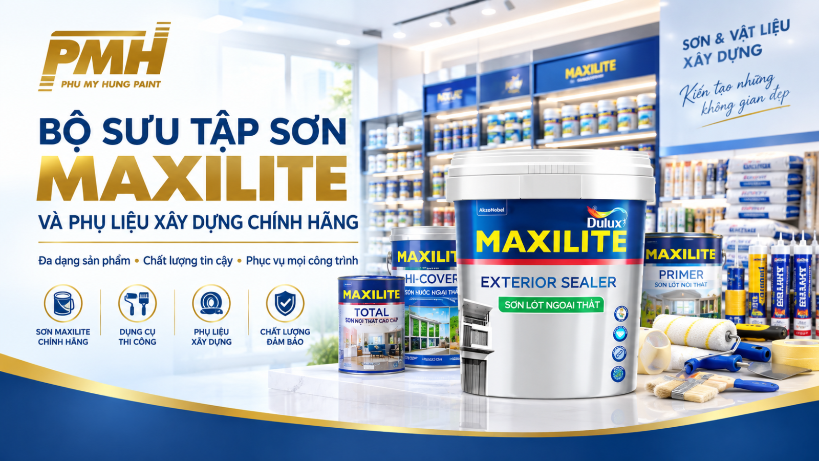 sơn lót maxilite ngoại thất kết hợp cùng các dòng sơn phủ cao cấp