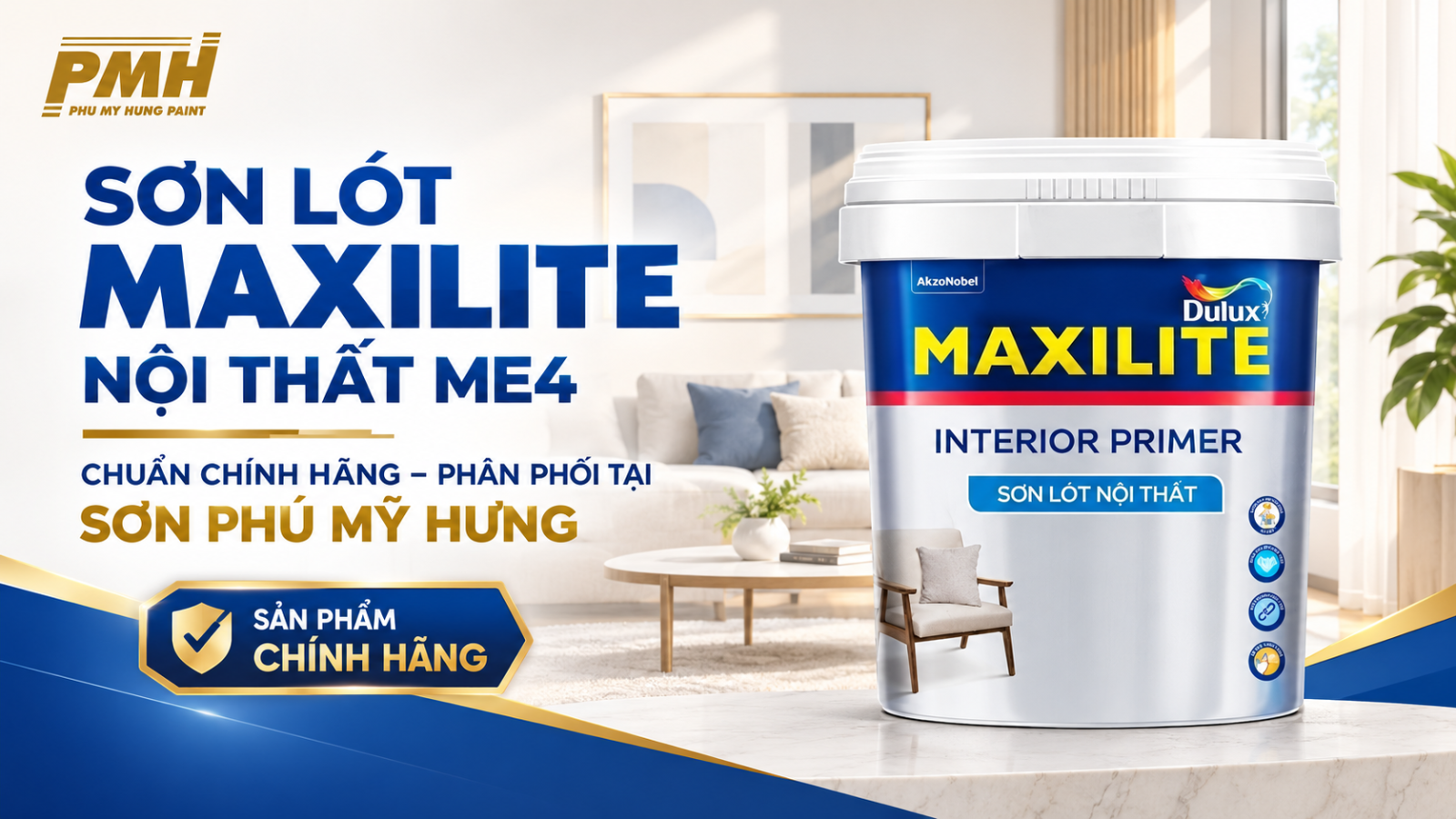 Thùng sơn lót maxilite nội thất me4 chính hãng tại đại lý Sơn Phú Mỹ Hưng