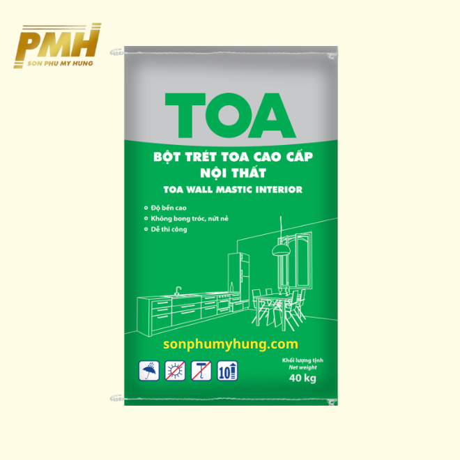 BỘT TRÉT CAO CẤP TOA WALL MASTIC NỘI THẤT