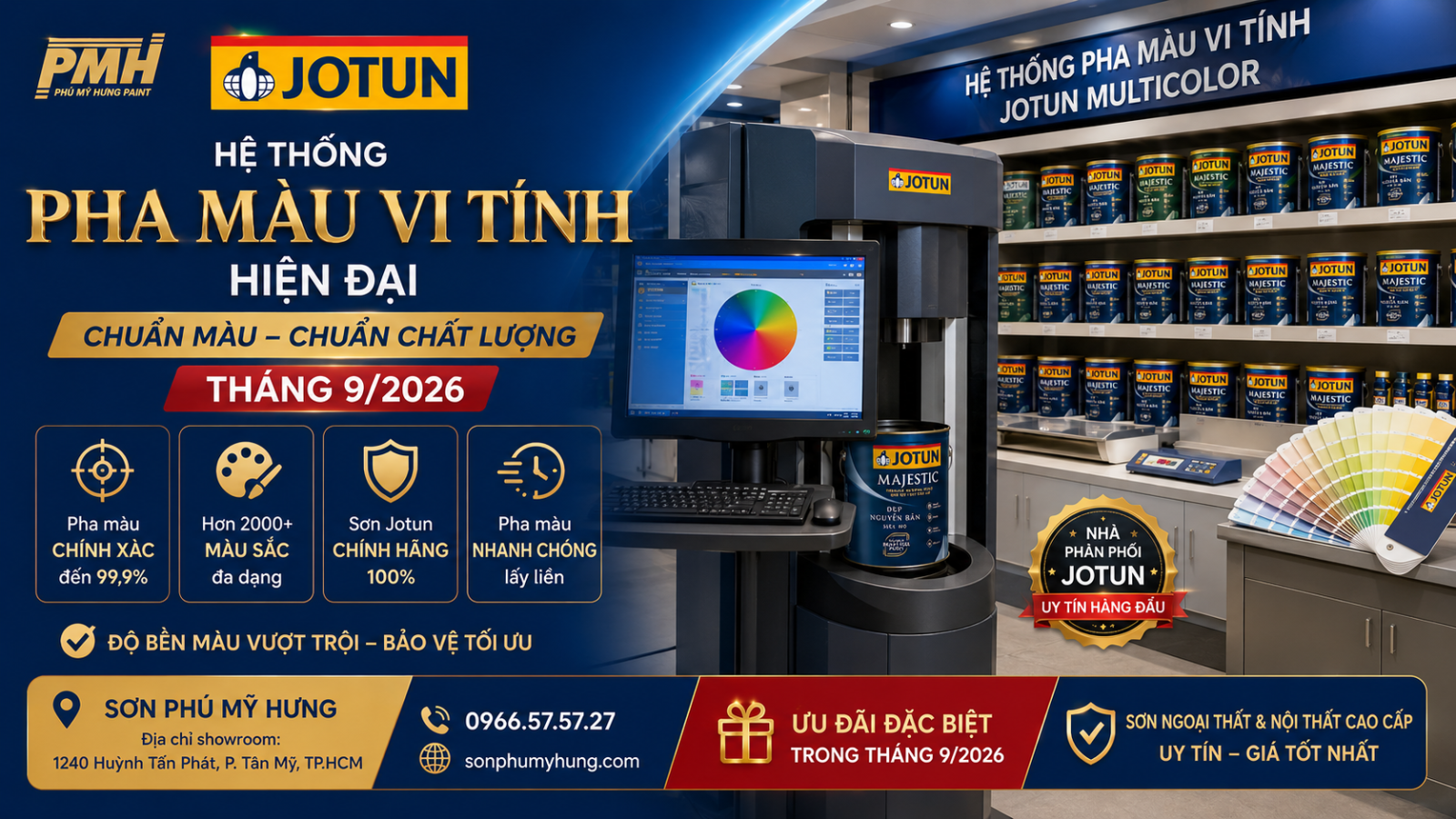 Máy pha màu tại nhà phân phối sơn Jotun uy tín giá tốt nhất tháng 9 2026 gần đây