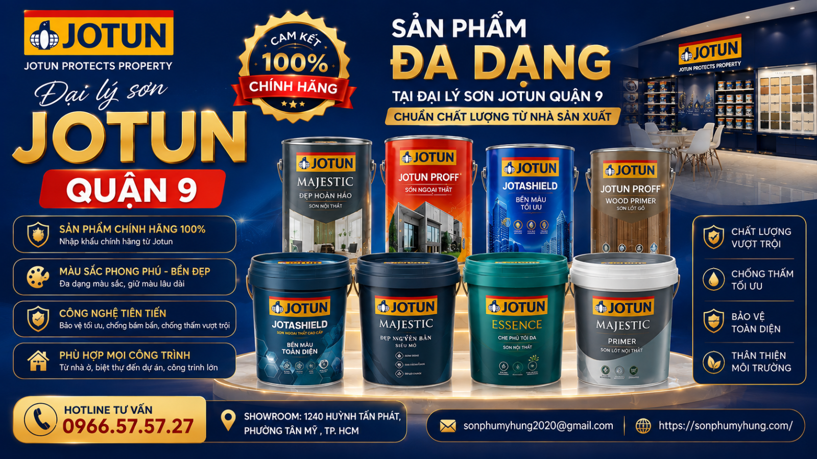 Đại lý sơn Jotun quận 9 cung cấp đa dạng dòng sơn nội ngoại thất