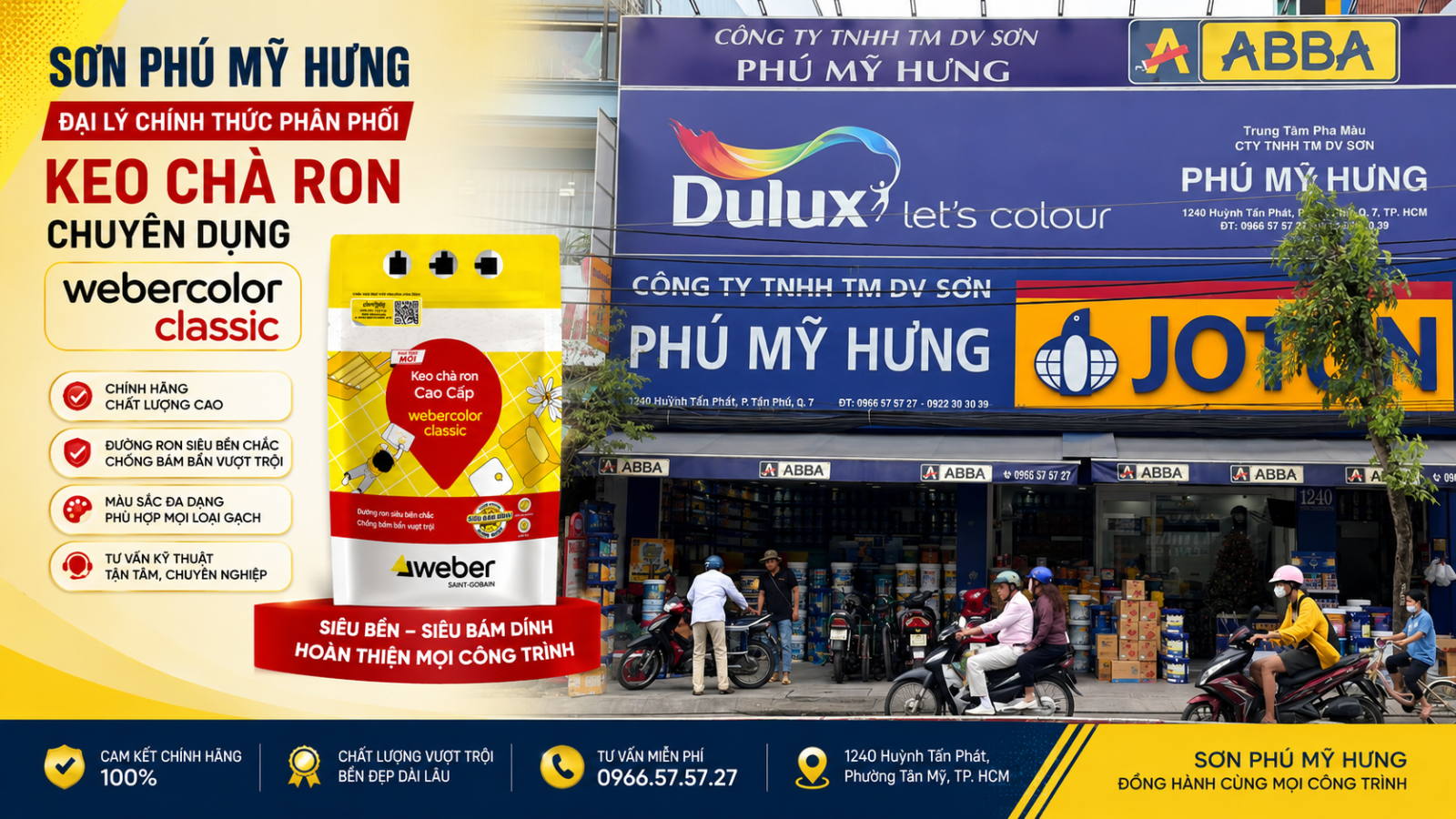 Đại lý phân phối Keo chà ron chuyên dụng webercolor classic Phú Mỹ Hưng
